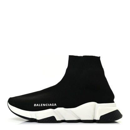 Balenciaga Neoprene Knit Womens Speed Sneakers 38 Black White 1 of 7