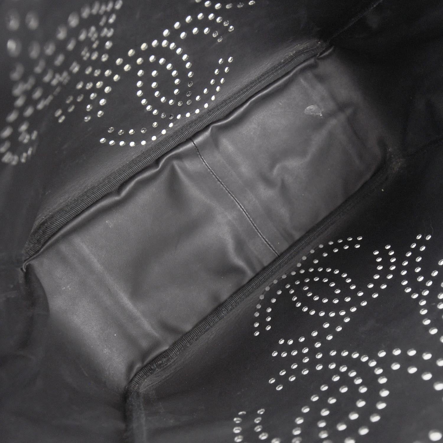 Chanel Patent Perforated CC Shopping Tote Black 6 of 8