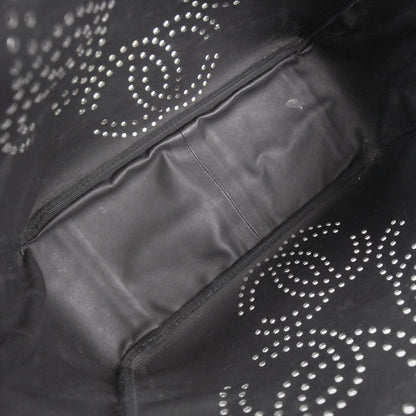 Chanel Patent Perforated CC Shopping Tote Black 6 of 8