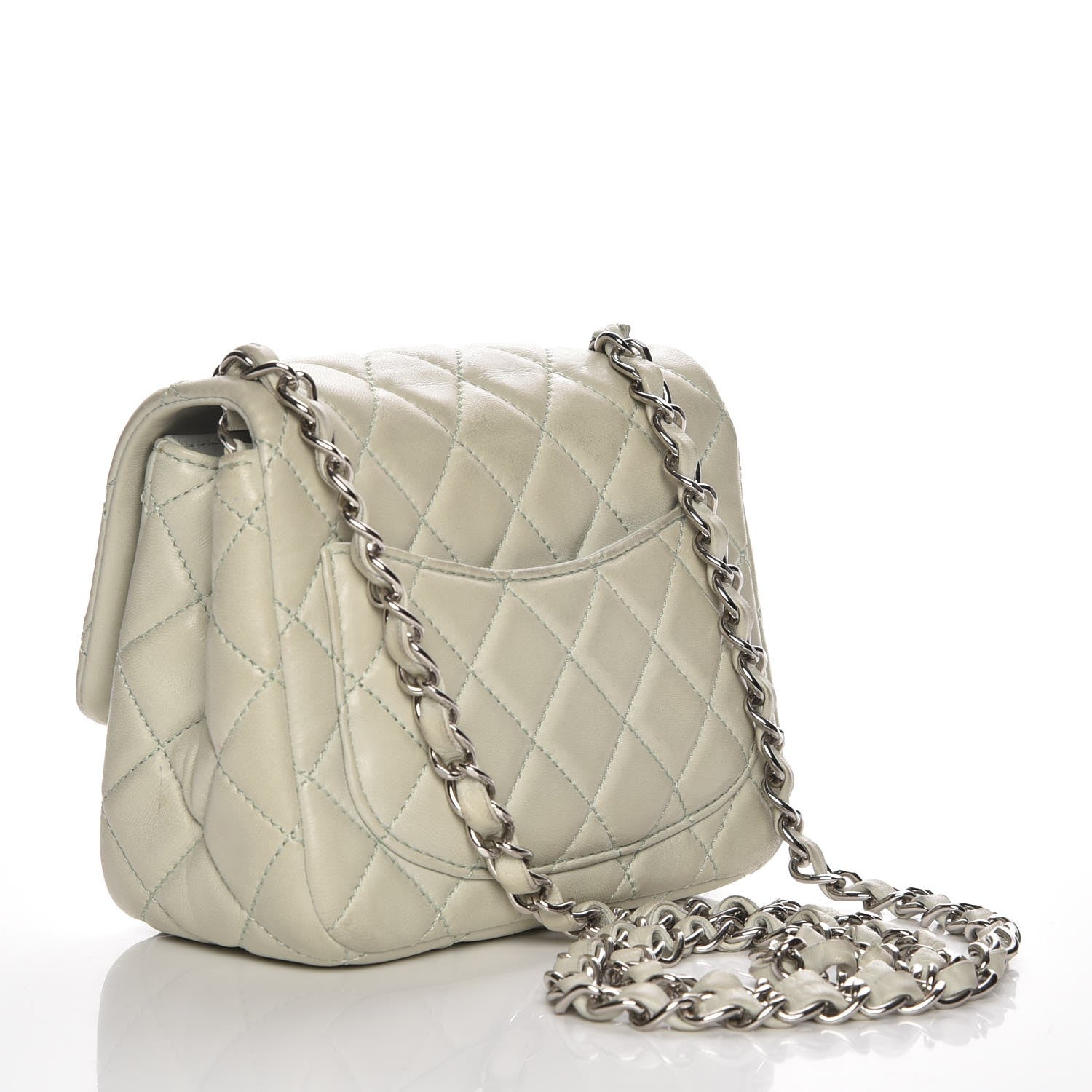 Chanel Lambskin Quilted Mini Square Flap Light Green 3 of 10
