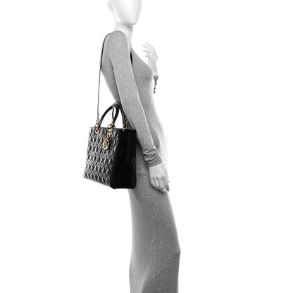 Christian Dior Patent Cannage Large Lady Dior Black 2 of 13