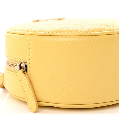 Chanel Caviar Quilted Gripoix CC Round Clutch With Chain Yellow 9 of 10