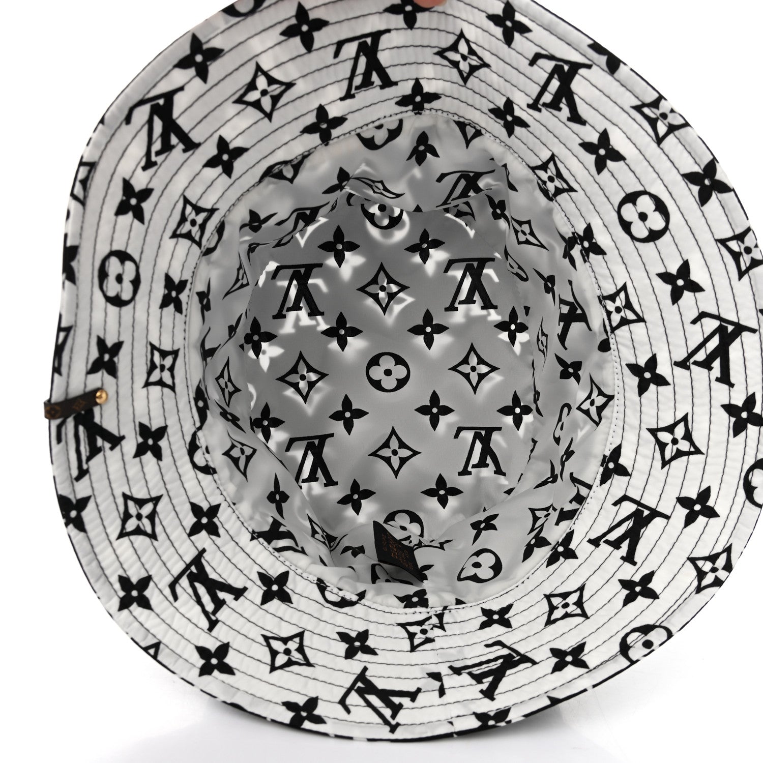 Louis Vuitton Nylon Monogram Reversible Bob Bucket Hat M Black White 6 of 9