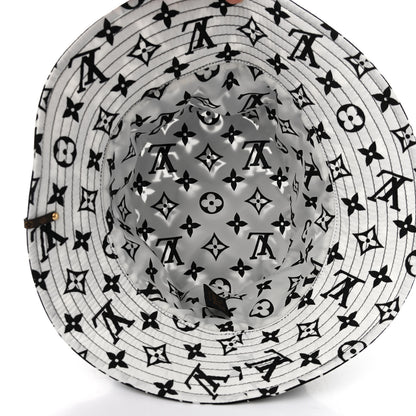Louis Vuitton Nylon Monogram Reversible Bob Bucket Hat M Black White 6 of 9