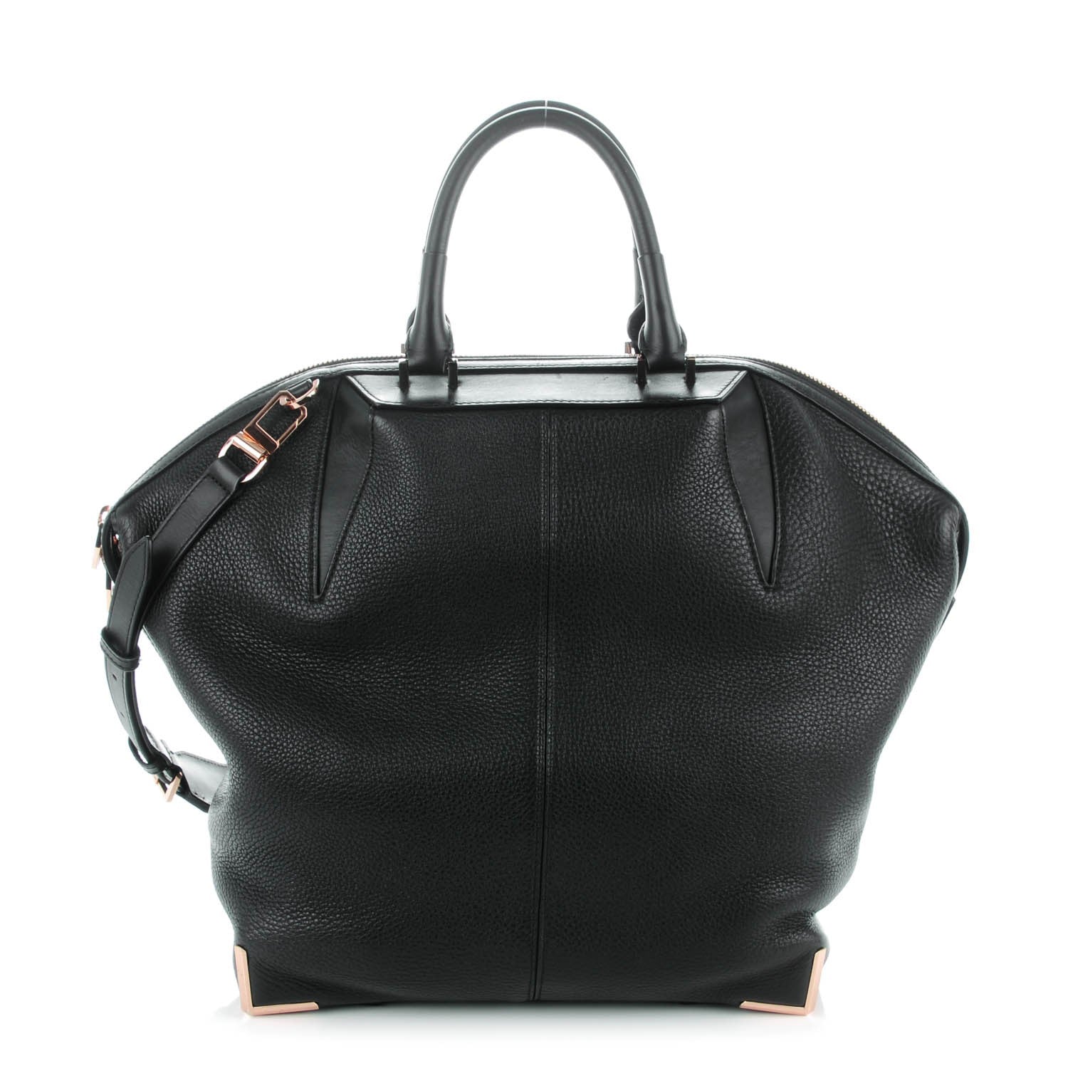 Alexander Wang Pebbled Calfskin Large Emile Black Rose Gold Hardware 1 of 7
