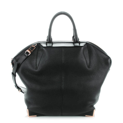 Alexander Wang Pebbled Calfskin Large Emile Black Rose Gold Hardware 1 of 7