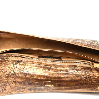 Nancy Gonzalez Metallic Crocodile Clutch Gold 13 of 13