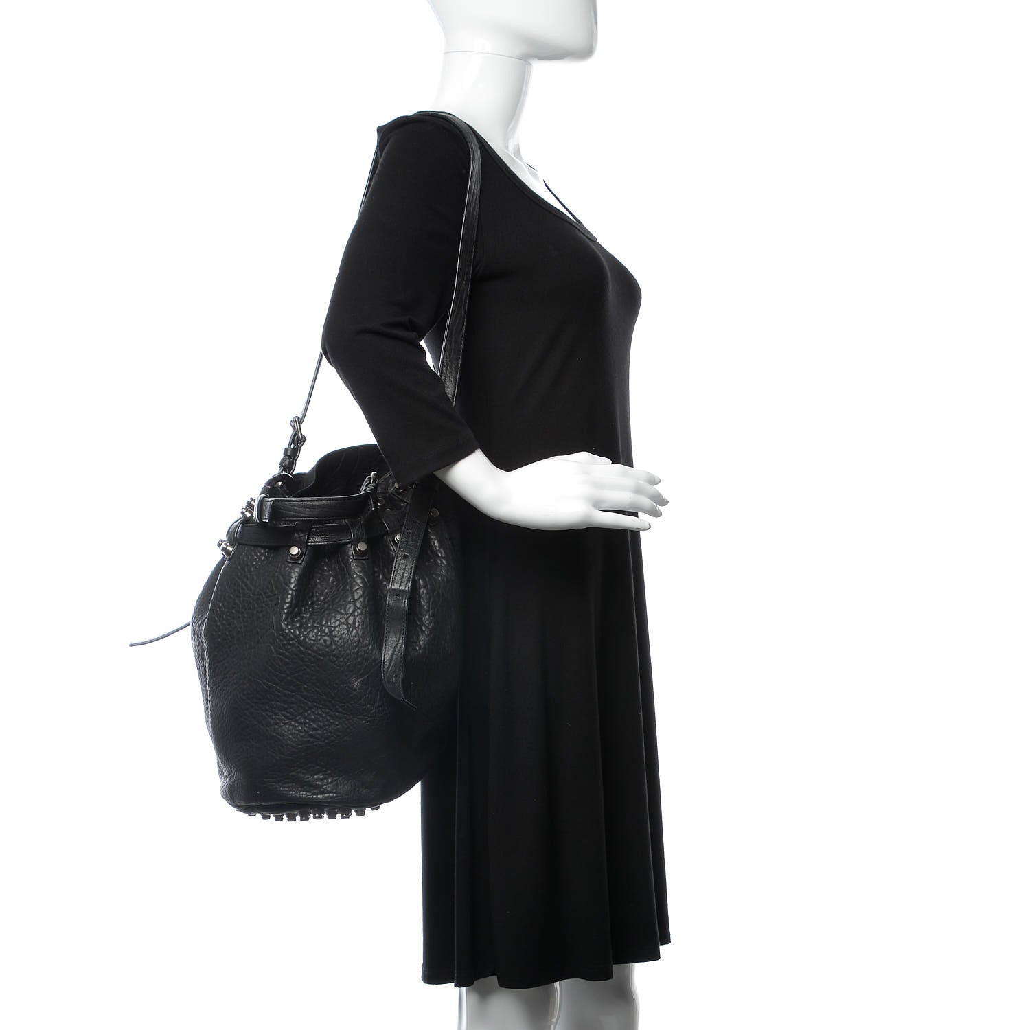 Alexander Wang Pebbled Lambskin Diego Bucket Black Nickel Hardware 3 of 16
