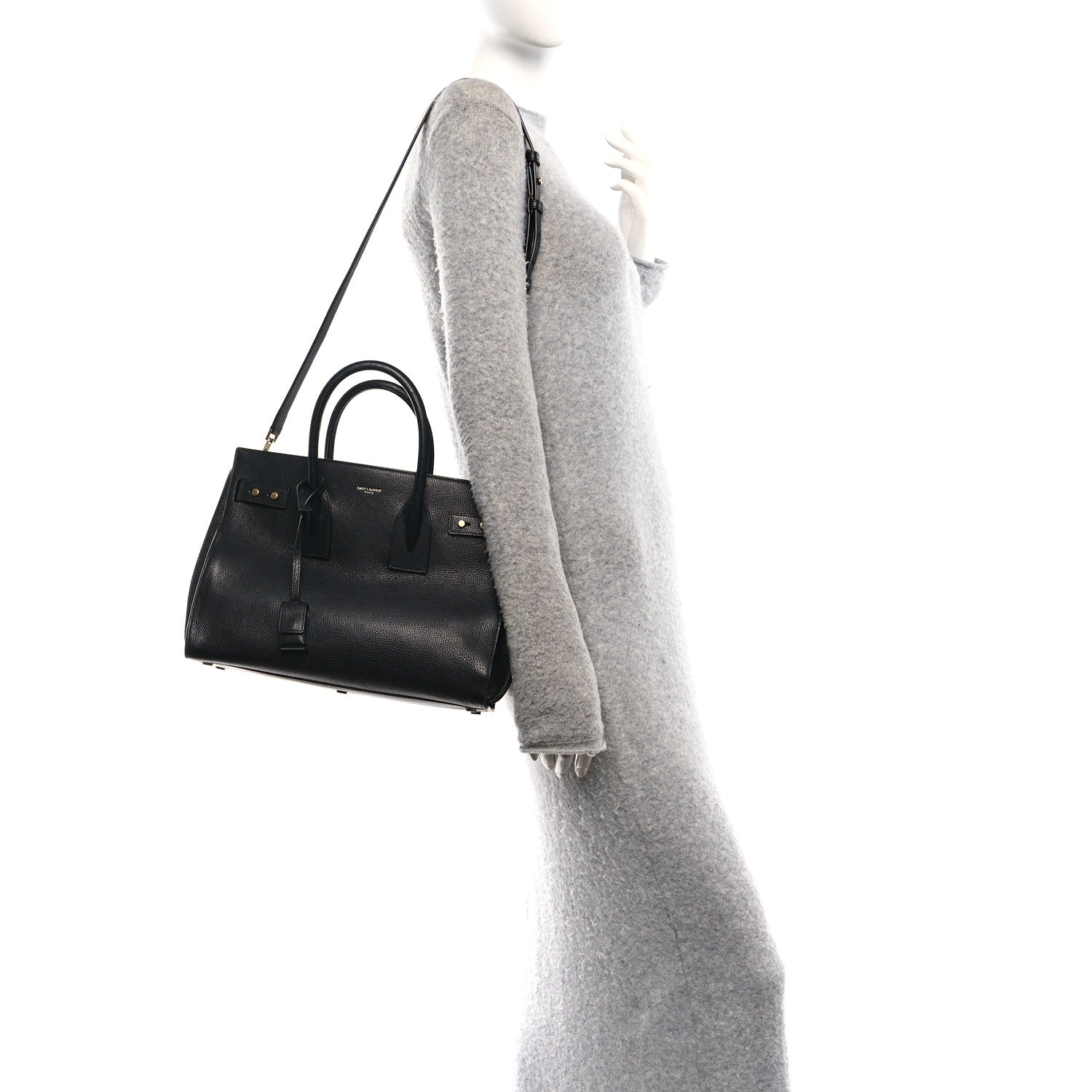 Saint Laurent Grained Calfskin Small Supple Sac De Jour Black 2 of 13