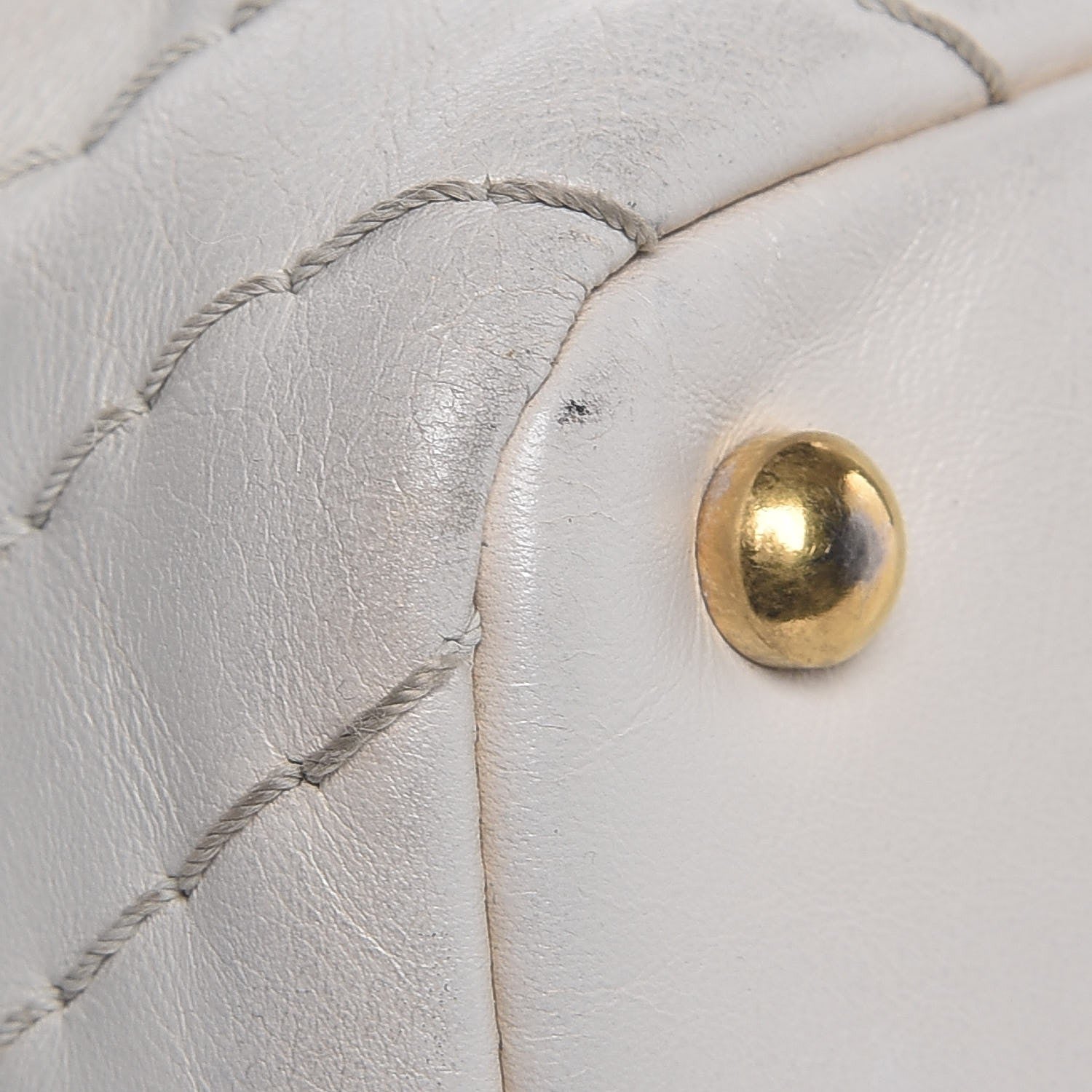 Chanel Calfskin Surpique Chevron Tote White 8 of 16