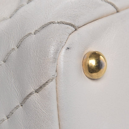 Chanel Calfskin Surpique Chevron Tote White 8 of 16