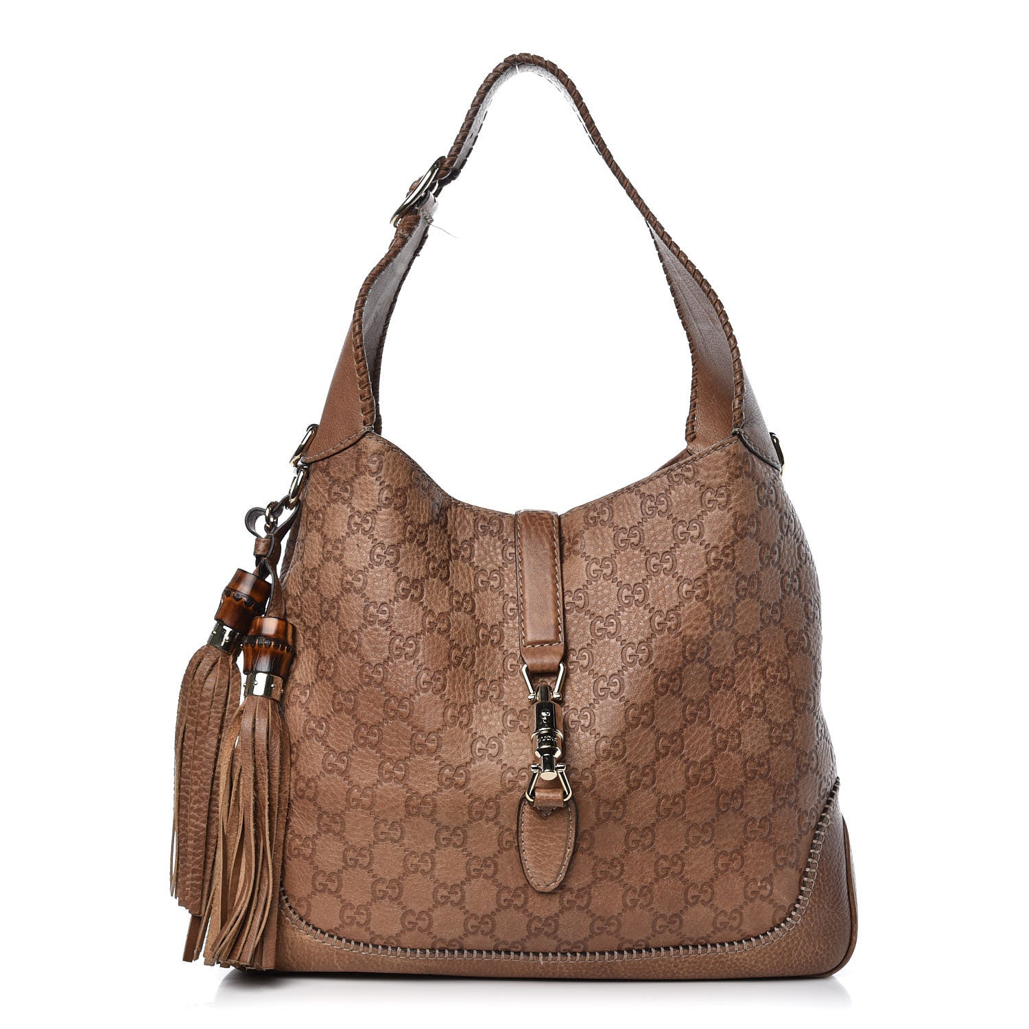 Gucci Guccissima Old Libeccio Medium New Jackie Hobo Old Naturale 1 of 14