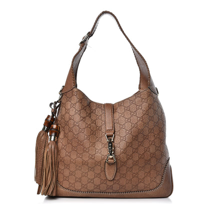 Gucci Guccissima Old Libeccio Medium New Jackie Hobo Old Naturale 1 of 14
