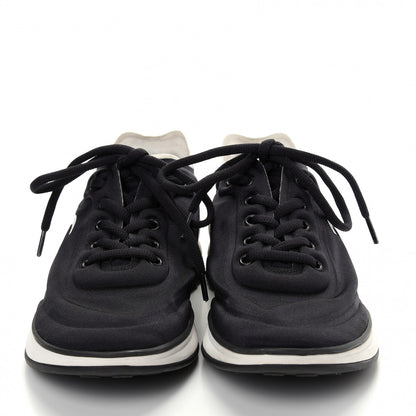 Chanel Lycra Womens CC Sneakers 38 Black 2 of 10