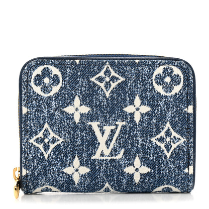 Louis Vuitton LOUIS VUITTON Denim Monogram Jacquard Zippy Coin Purse Bleu 1 of 6
