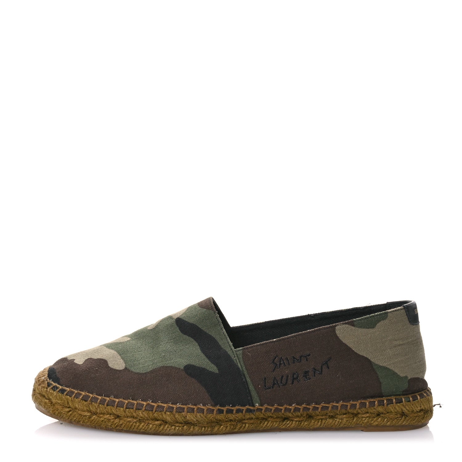 Saint Laurent Canvas Camouflage Espadrilles 42 Kaki Black 1 of 10