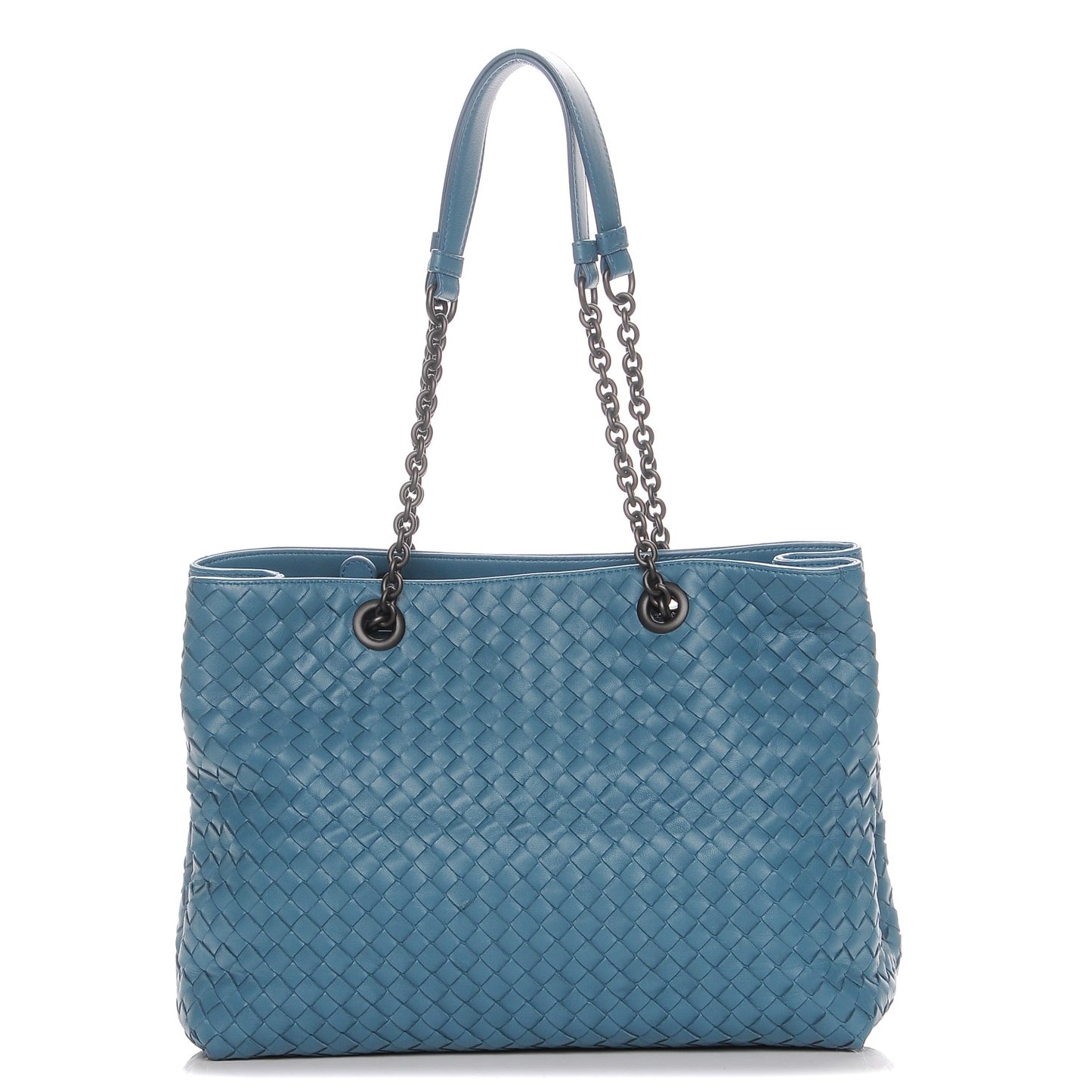 Nappa Intrecciato Medium Tote Storm Blue