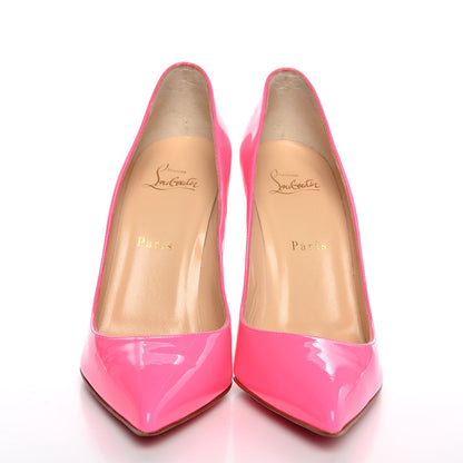 Christian Louboutin Patent Pigalle Follies 100 Pumps 38 Shocking Pink 2 of 8
