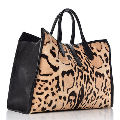 Gucci Pony Hair Cheetah Print Medium Jackie Top Handle Bag 3 of 10