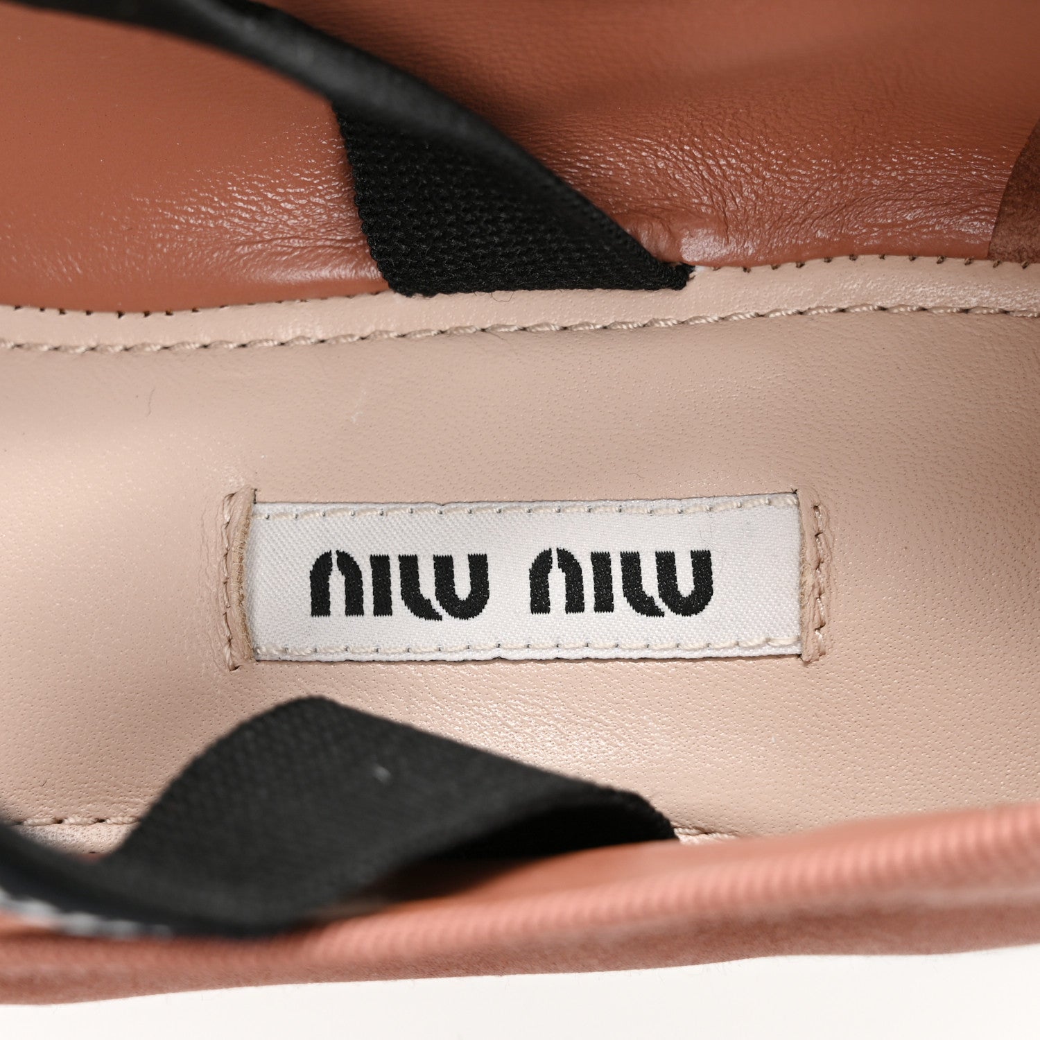 Miu Miu Satin Logo Ballerina Flats 39.5 Cacao 7 of 11