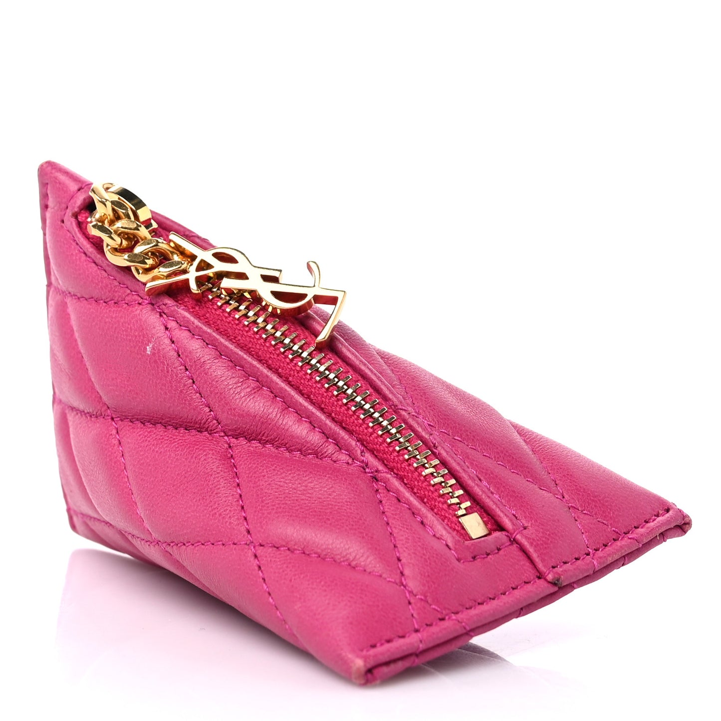 Lambskin Quilted Berlingo Bag Charm Fuchsia