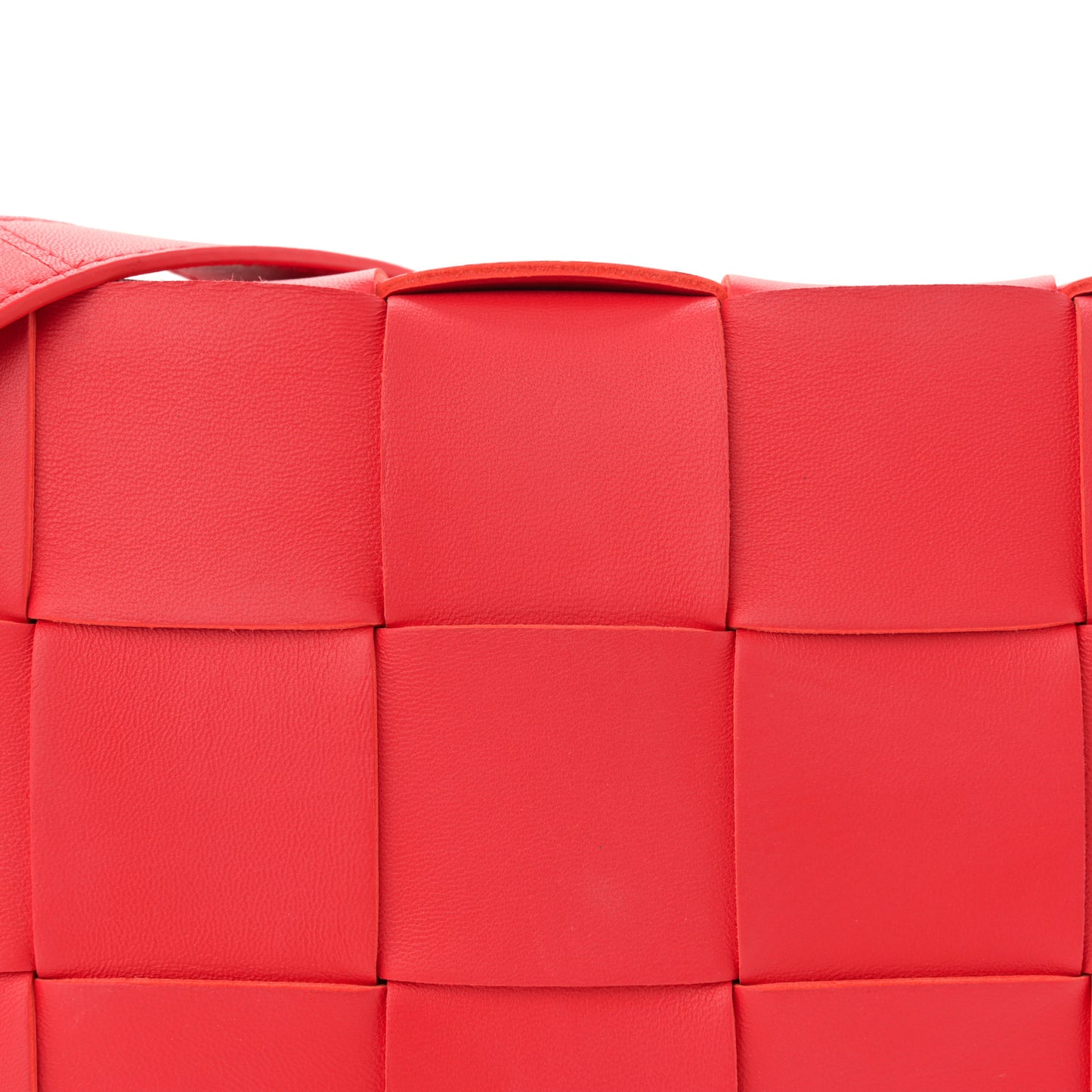 Lambskin Maxi Intrecciato Cassette Crossbody Bag Redstone