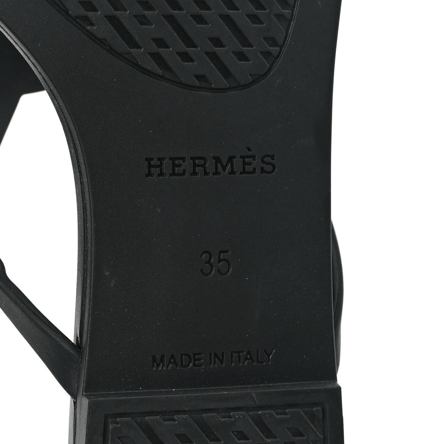 Hermes Rubber Womens Egerie Sandals 35 Black 7 of 10