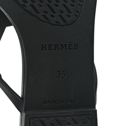 Hermes Rubber Womens Egerie Sandals 35 Black 7 of 10