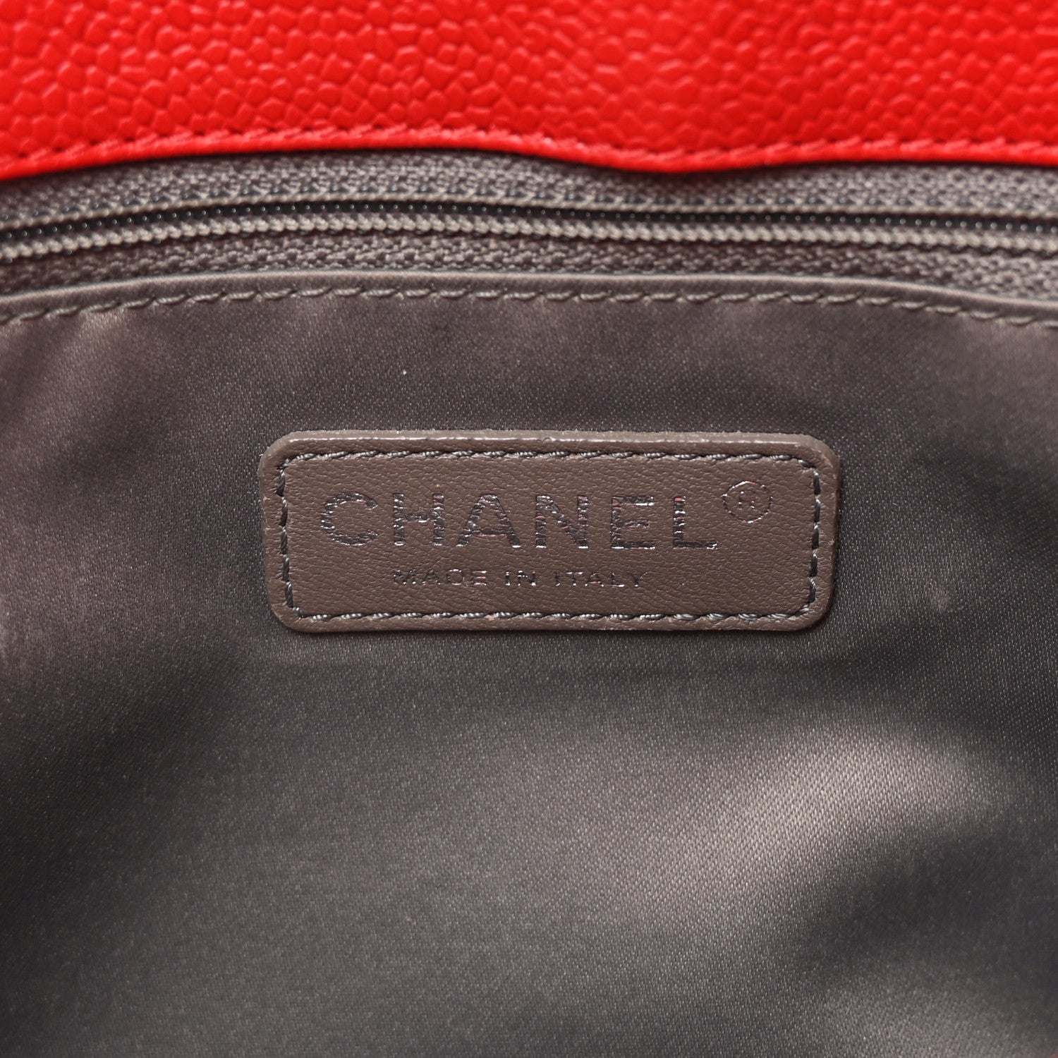 Chanel Caviar Quilted Grand Shopping Tote GST Red 6 of 10