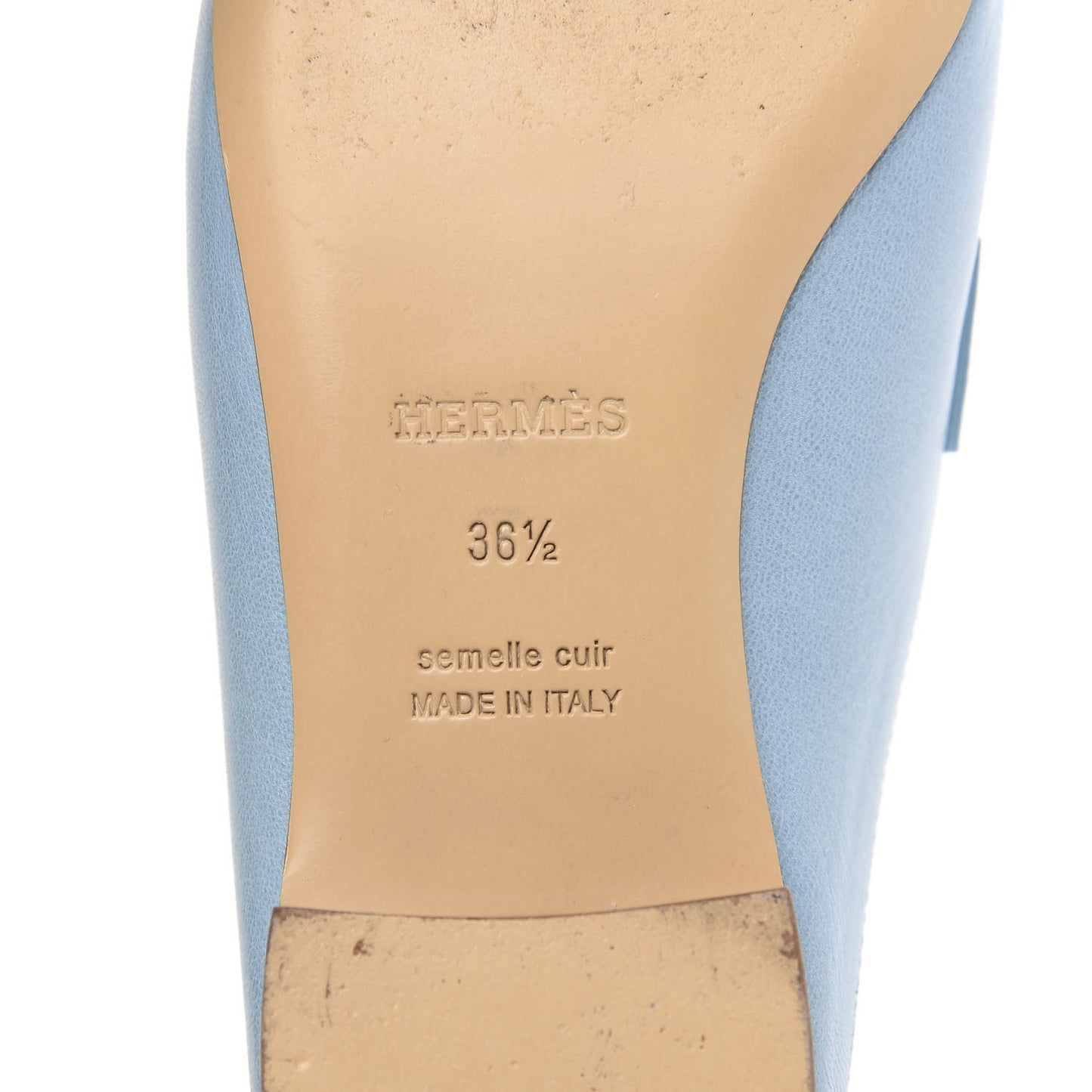 Goatskin Rivoli Mules 36.5 Bleu Ciel