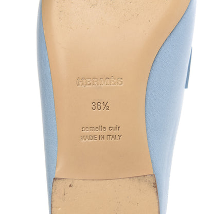 Hermes Goatskin Rivoli Mules 36.5 Bleu Ciel 7 of 9