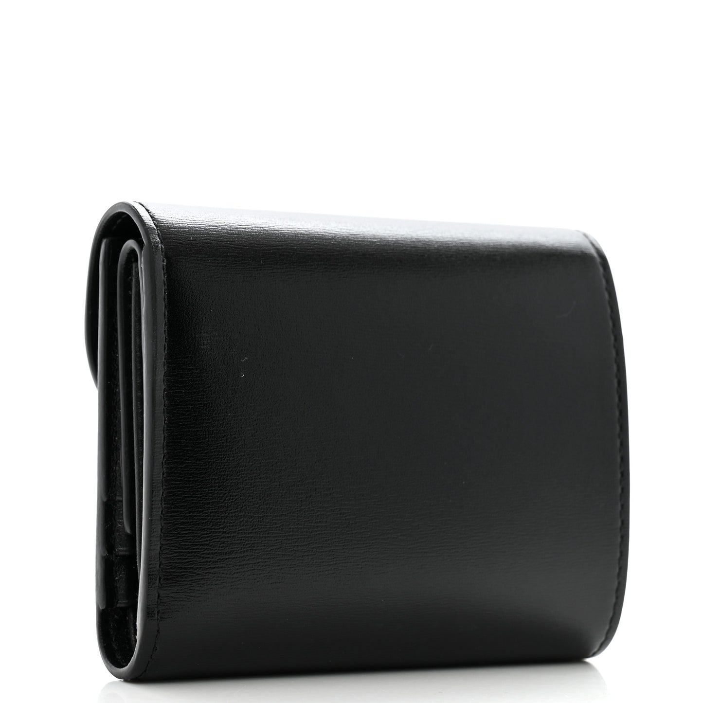 Shiny Smooth Lambskin Small Triomphe Wallet Black