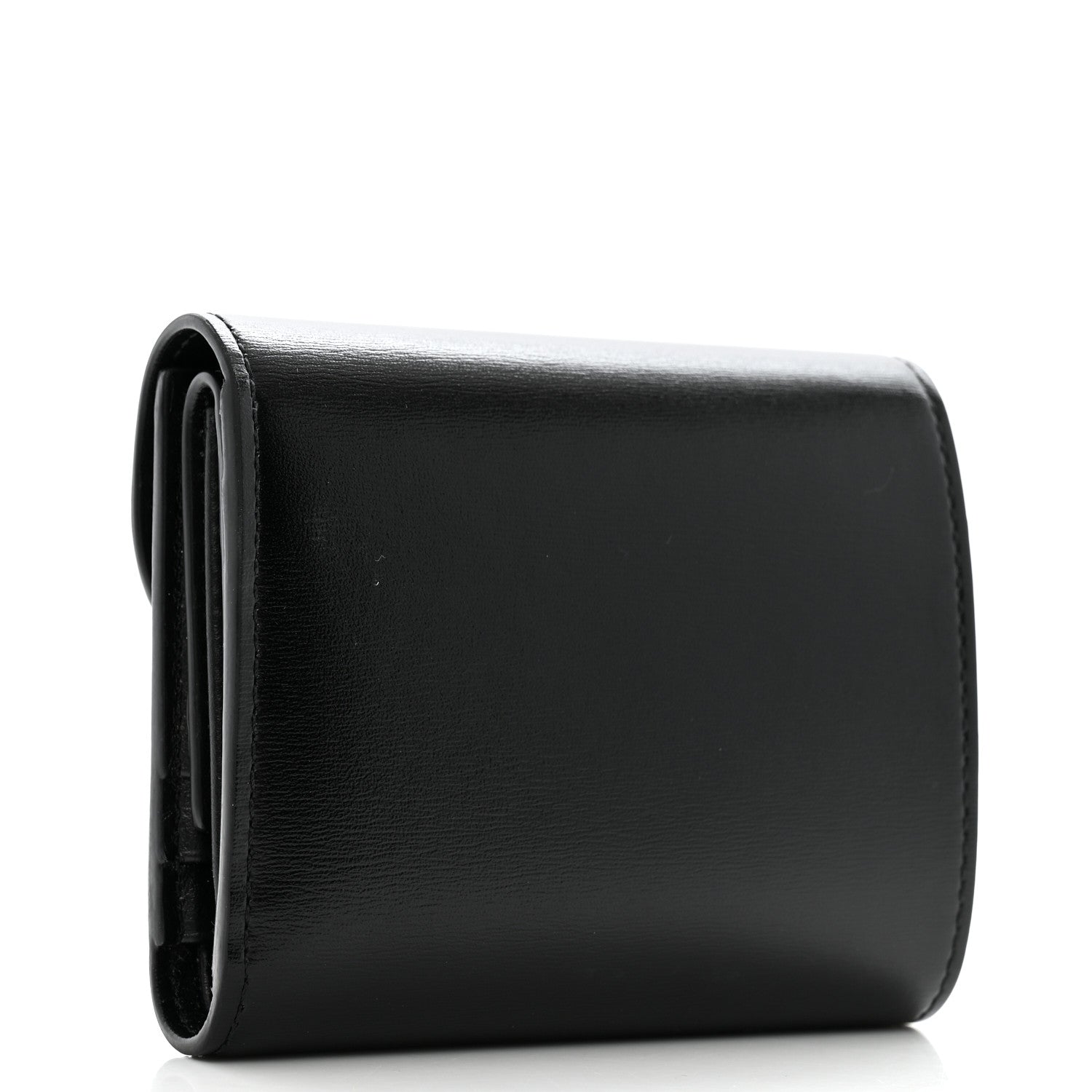 Celine Shiny Smooth Lambskin Small Triomphe Wallet Black 3 of 11