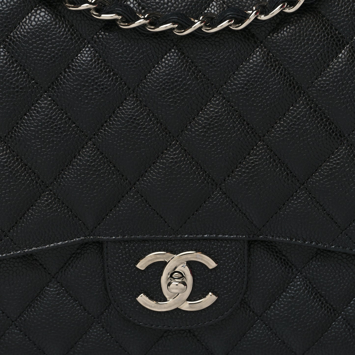Caviar Quilted Maxi Double Flap Black