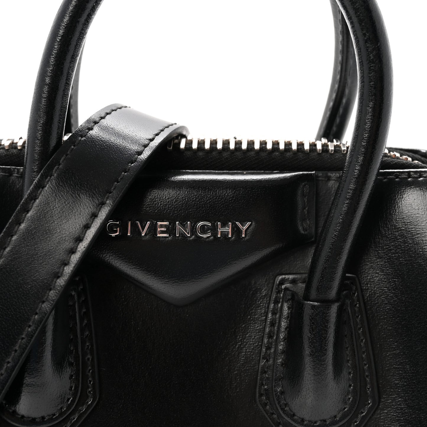 Shiny Lord Calfskin Mini Antigona Black