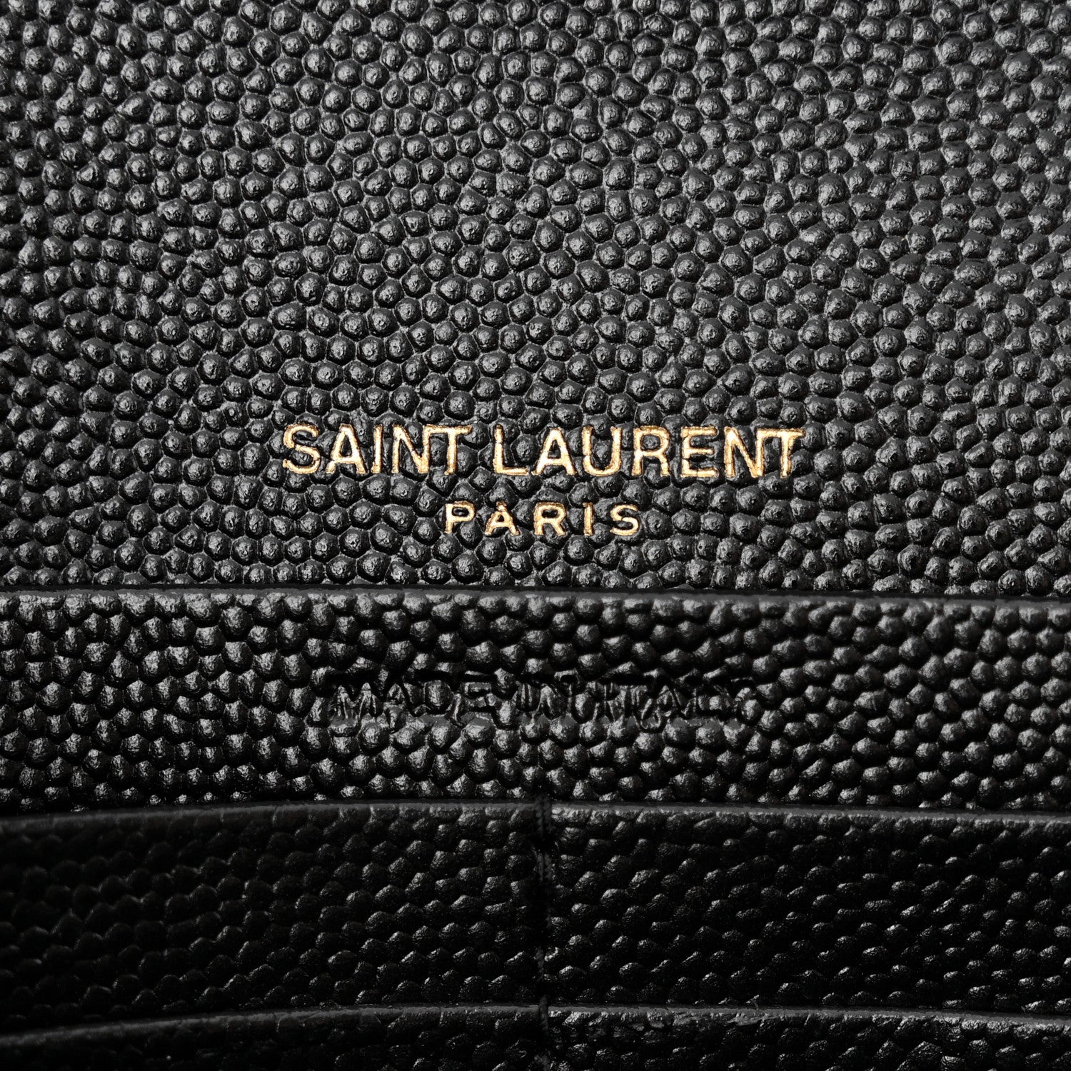 Saint Laurent Grain De Poudre Mixed Matelasse Triquilt Monogram Chain Wallet Black 7 of 10
