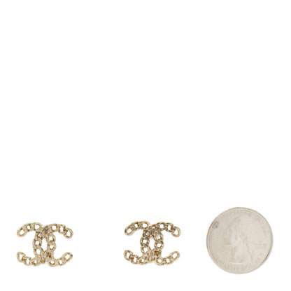 Chanel Metal Chain Link CC Earrings Gold 2 of 4