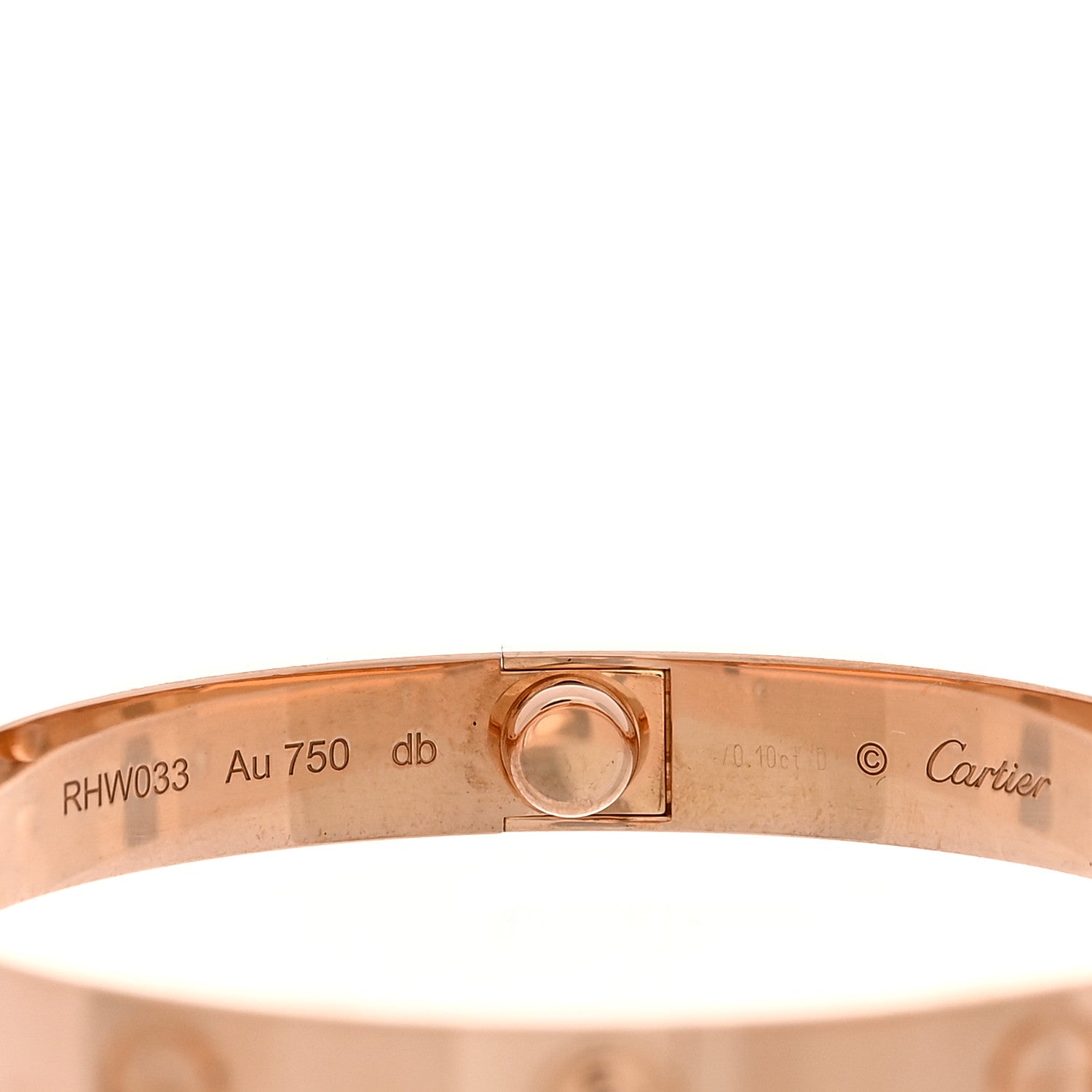 Cartier 18K Pink Gold 4 Diamond LOVE Bracelet 16 8 of 9