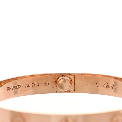 Cartier 18K Pink Gold 4 Diamond LOVE Bracelet 16 8 of 9