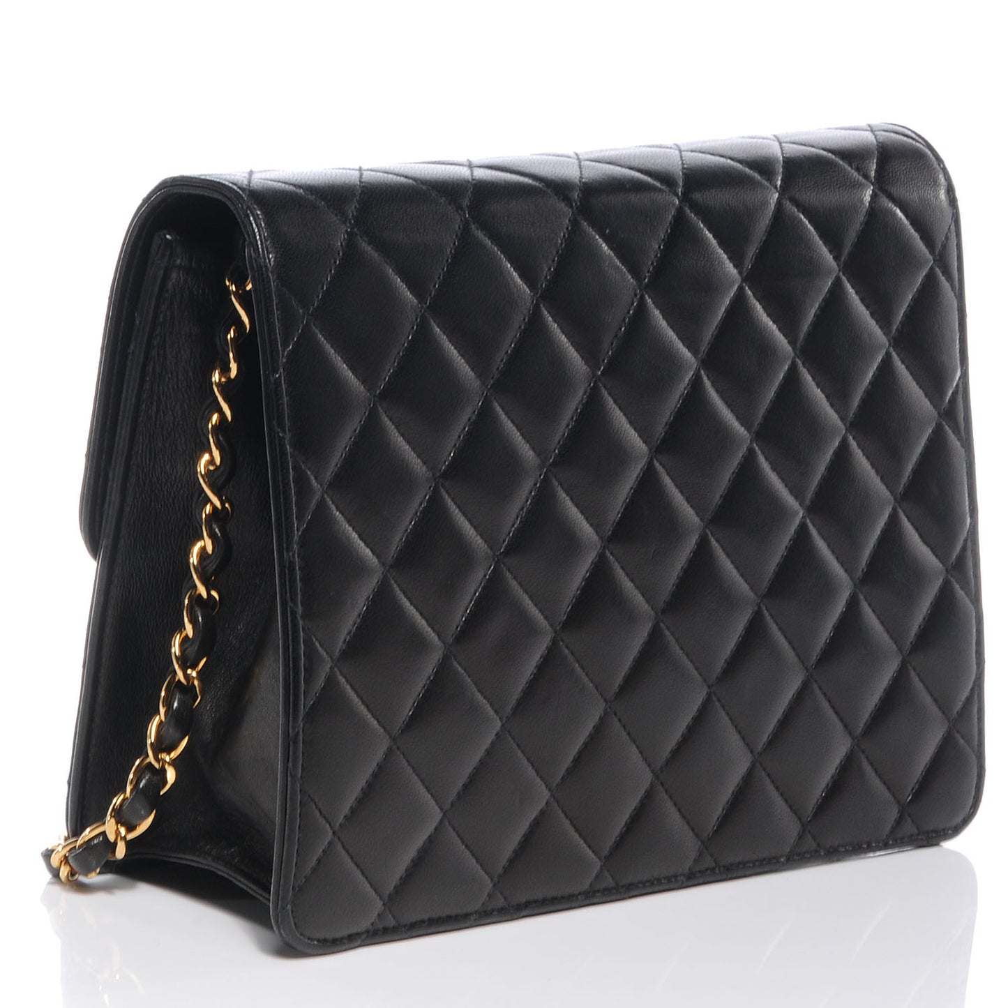 Lambskin Small Single Flap Black