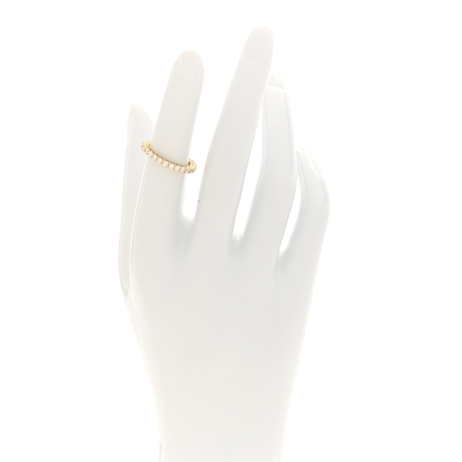 Tiffany 18K Yellow Gold Diamond 2mm Eternity Band Ring 49 5 2 of 4