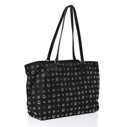 Prada Nylon Metal Grommet Bag Black 3 of 9