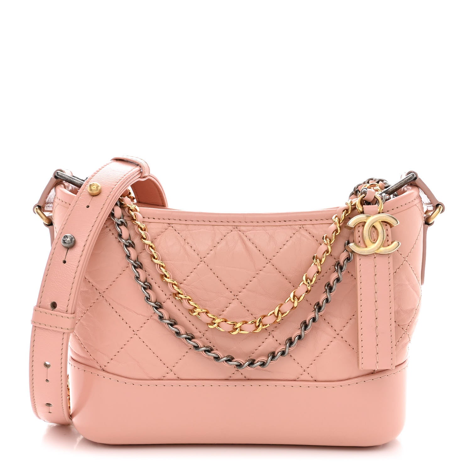 Chanel Aged Calfskin Quilted Small Gabrielle Hobo Pink 1 of 10