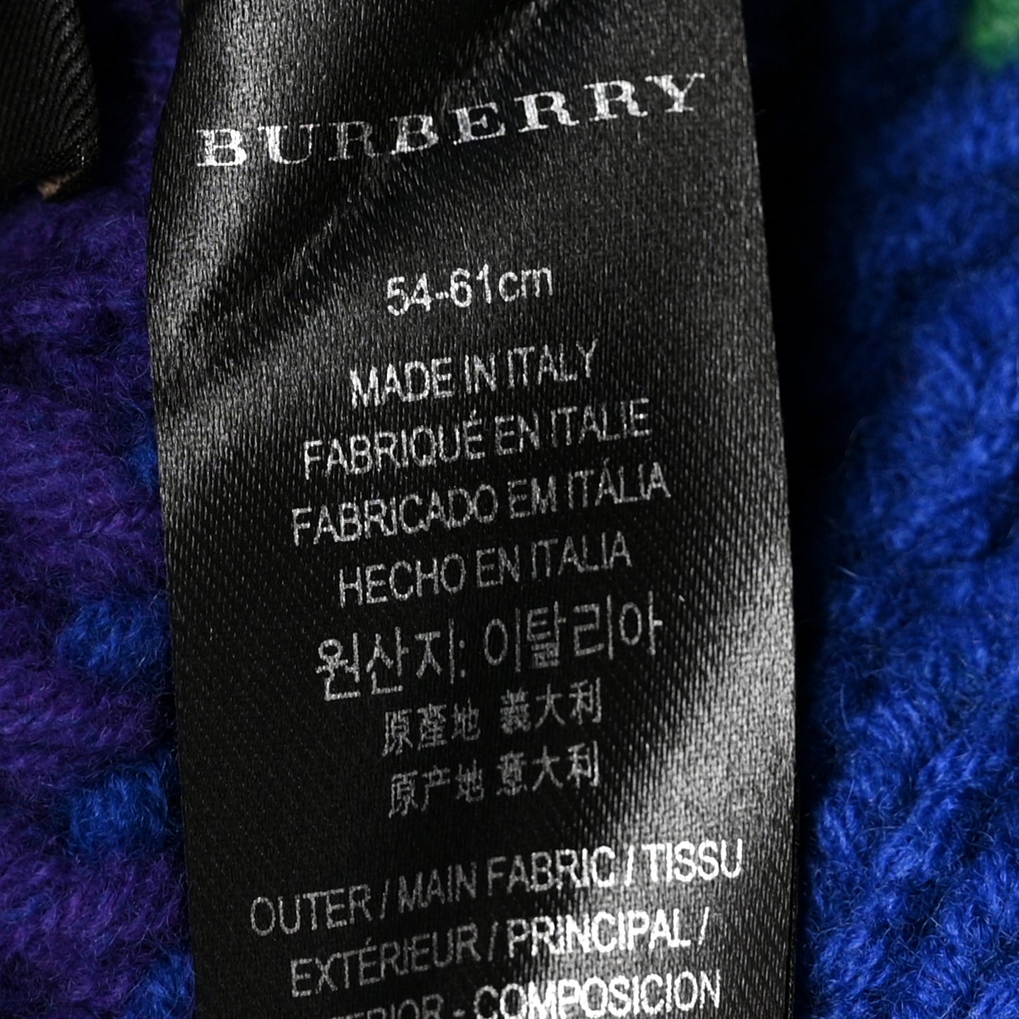 Wool Cashmere Knit Stripe Beanie Hat Rainbow