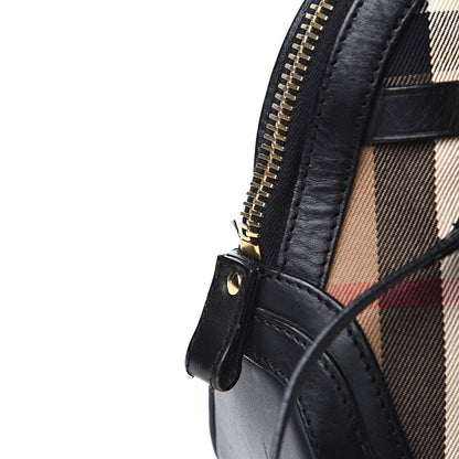 Burberry Bridle Calfskin House Check Small Orchard Bowling Bag Black 18 of 20