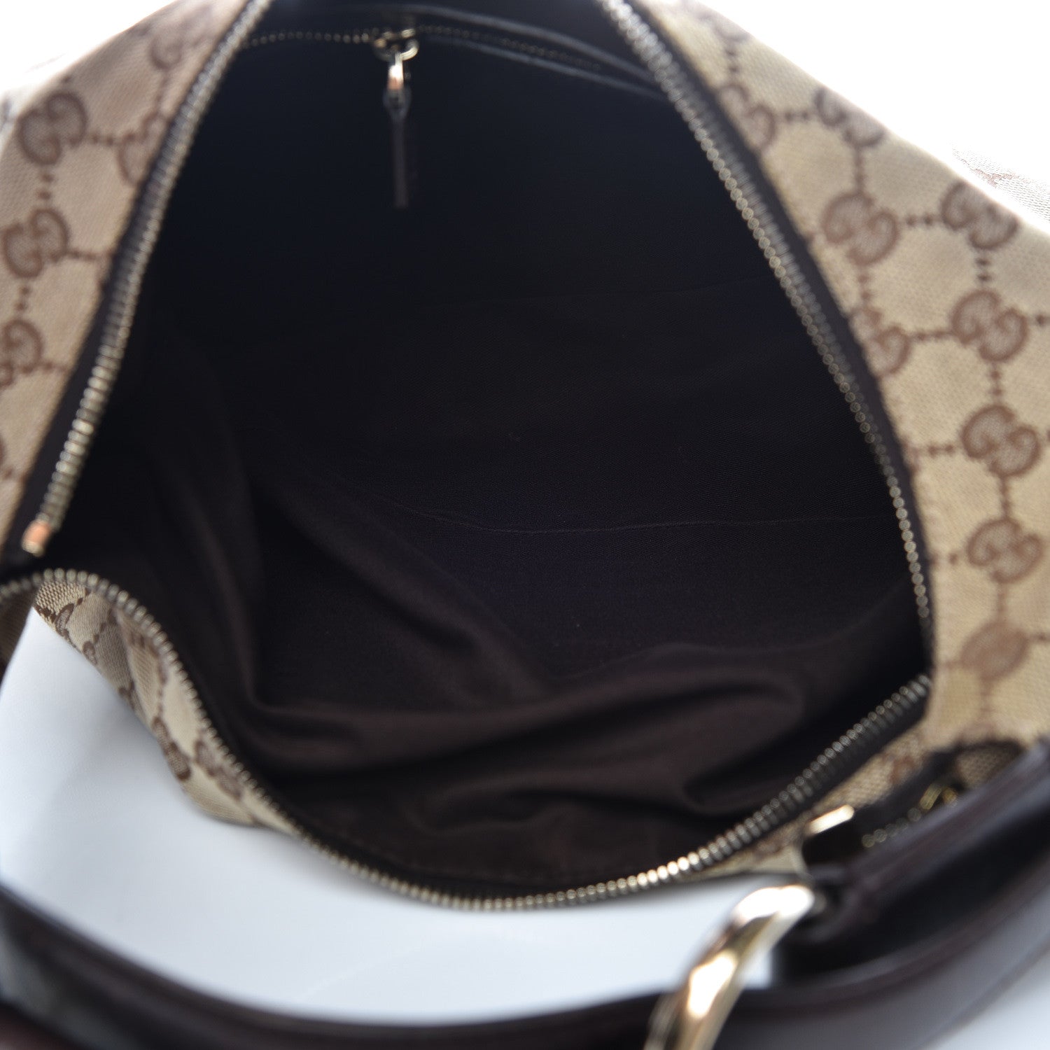 Gucci Monogram Medium Horsebit Chain Hobo Dark Brown 5 of 14