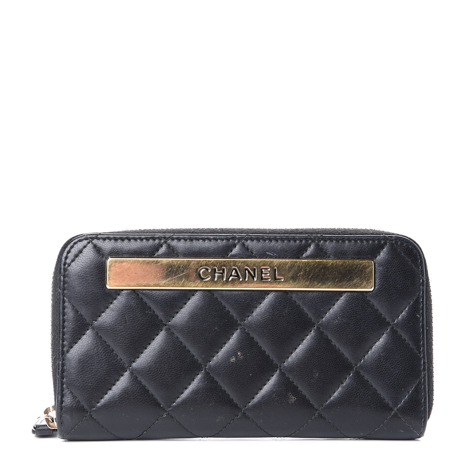 Chanel Lambskin Quilted Small Trendy CC Zip Around Wallet Black 1 of 11