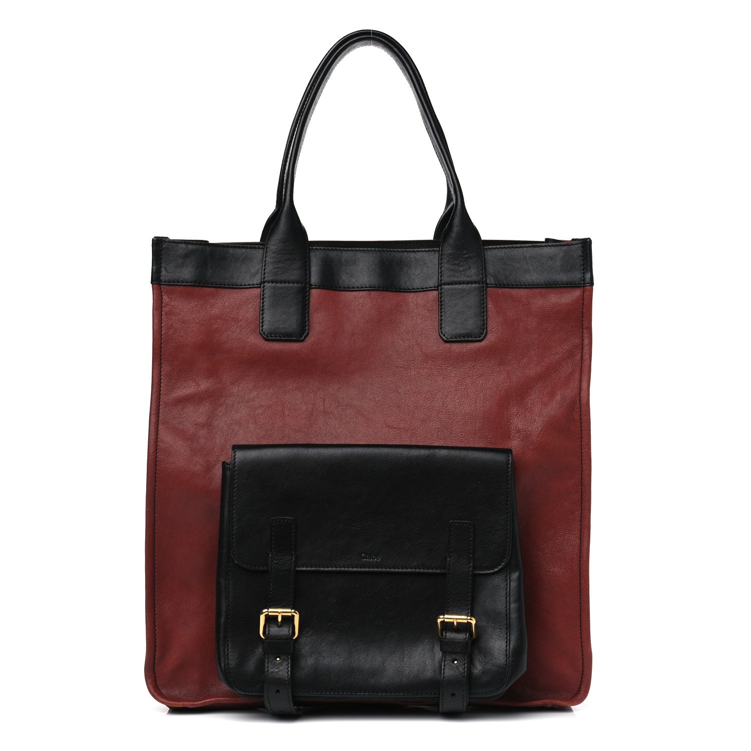 Chloe Calfskin Pocket Shopper Tote Holly Berry 1 of 13