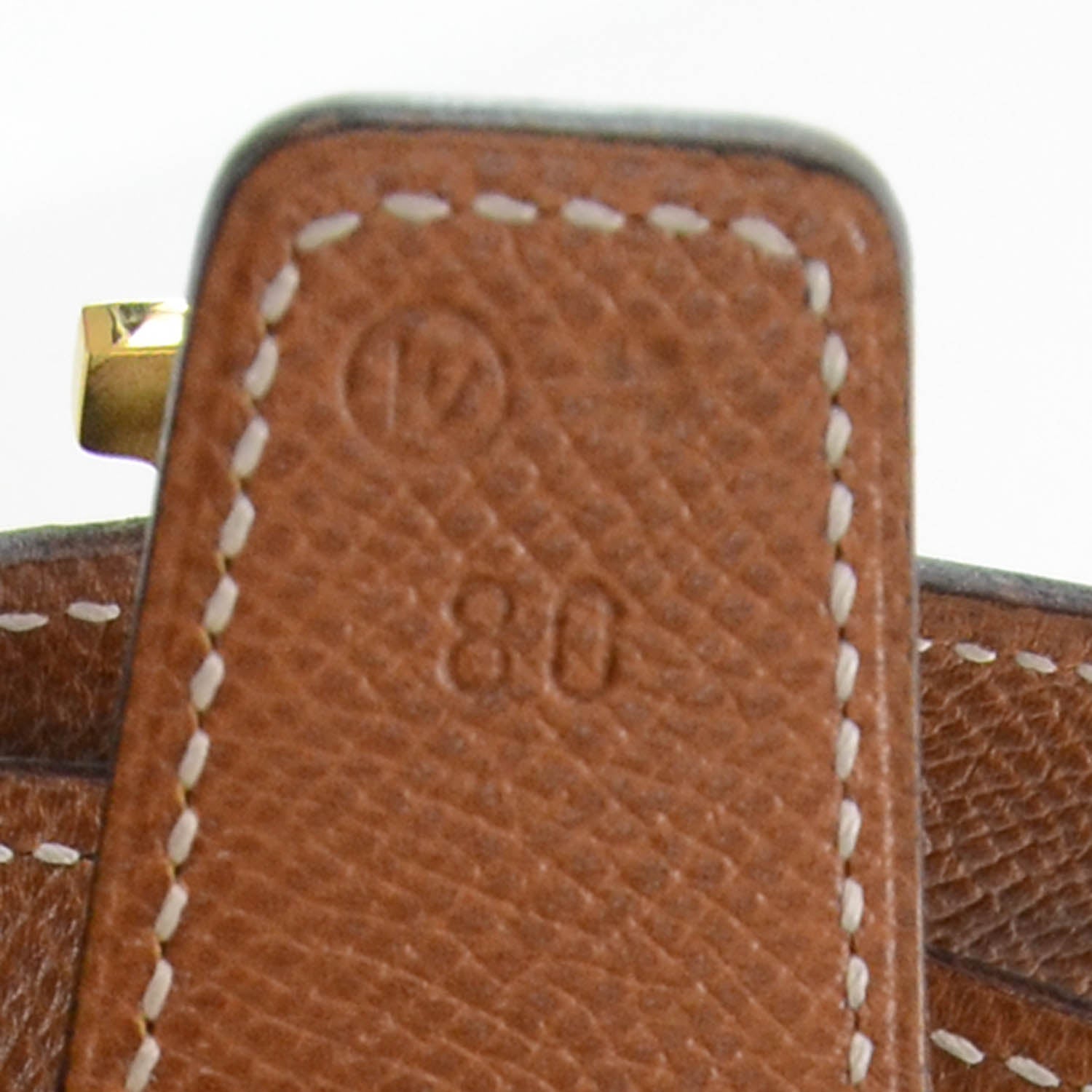 Hermes Box Courchevel Reversible Belt Strap Black Gold 80 3 of 5