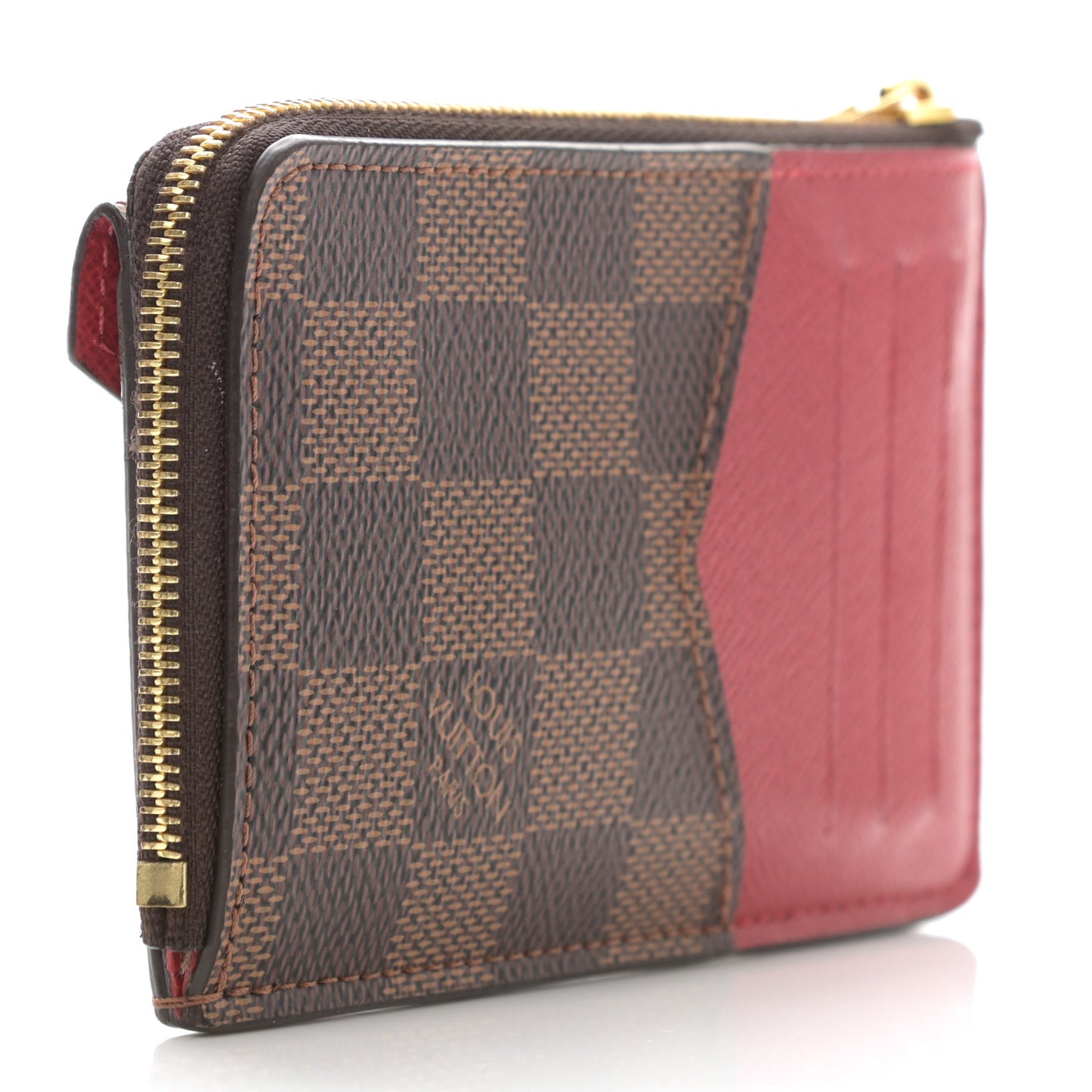 Damier Ebene Recto Verso Card Holder Red